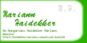 mariann haidekker business card